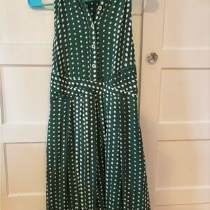 Anthropologie Green Polka Dot Dress